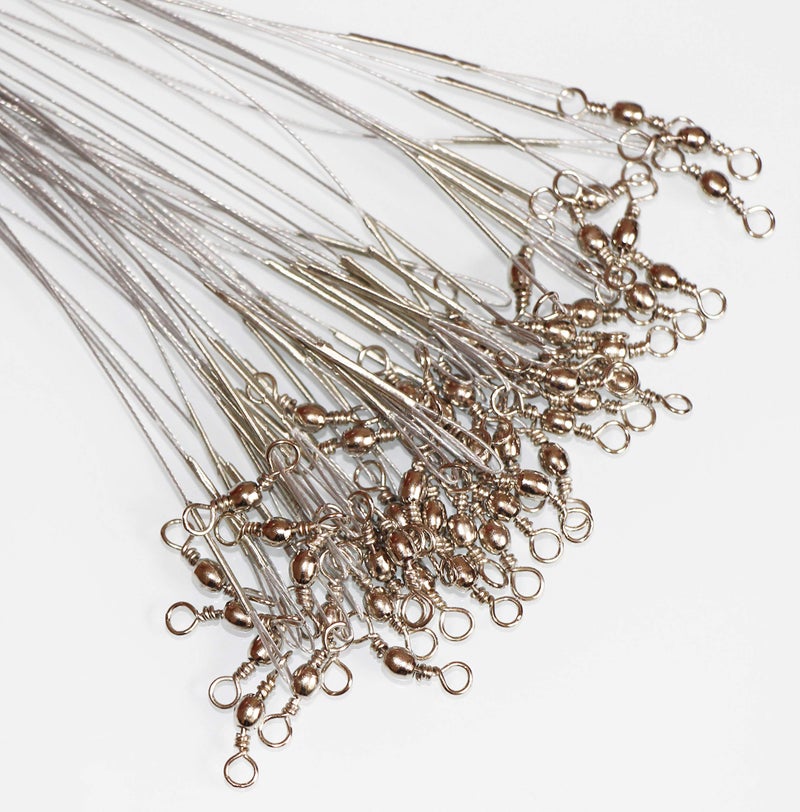 Laxygo 60pcs Fishing Wire Leaders Nylon-Coated Fishing Line Wire Leaders with Swivels and Snaps 6inch, 9inch, 12inch - Image 1
